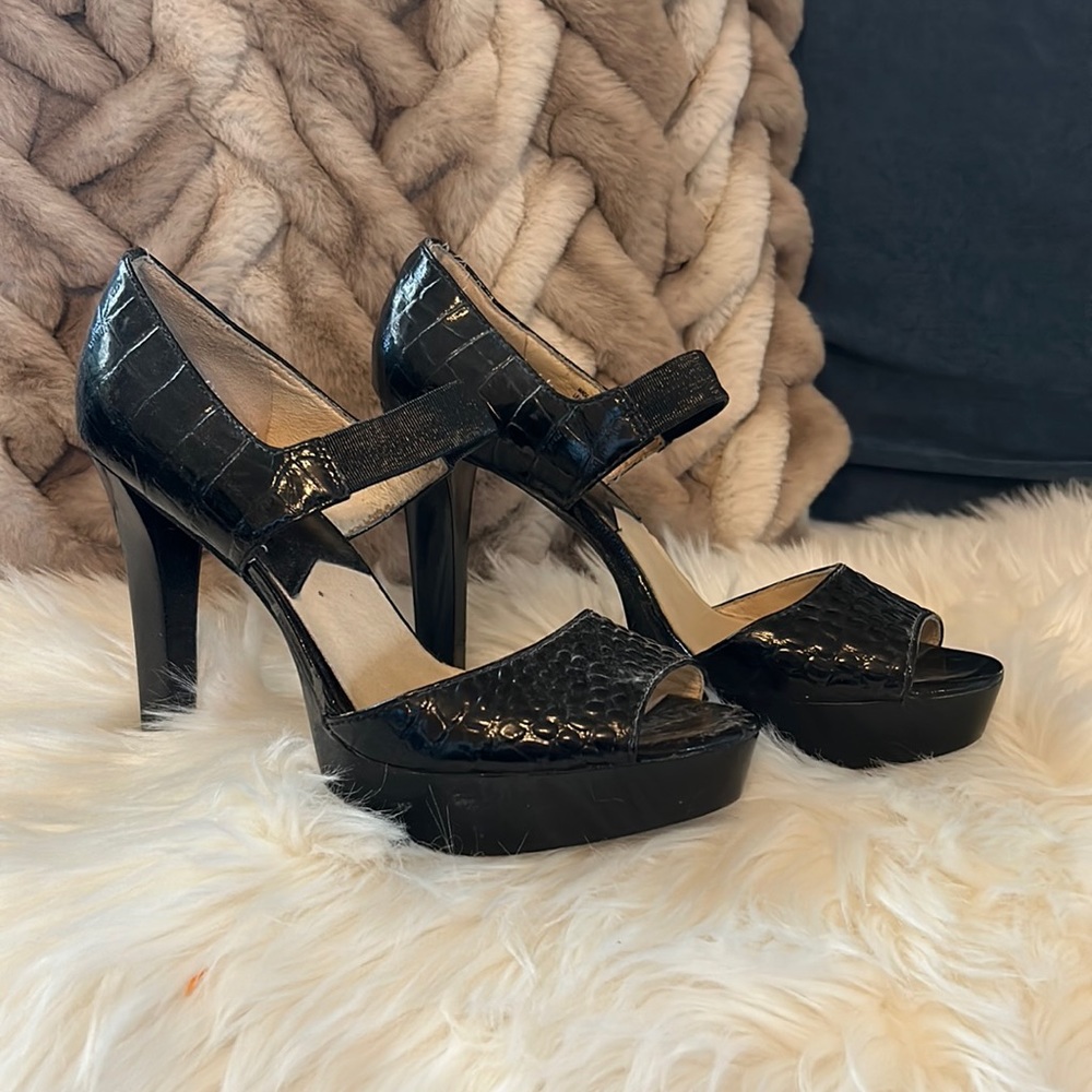Michael Kors Strap Black Patent Heels